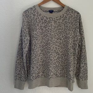 Splendid Womens Leopard Cheetah Animal Print Sweater Sz S